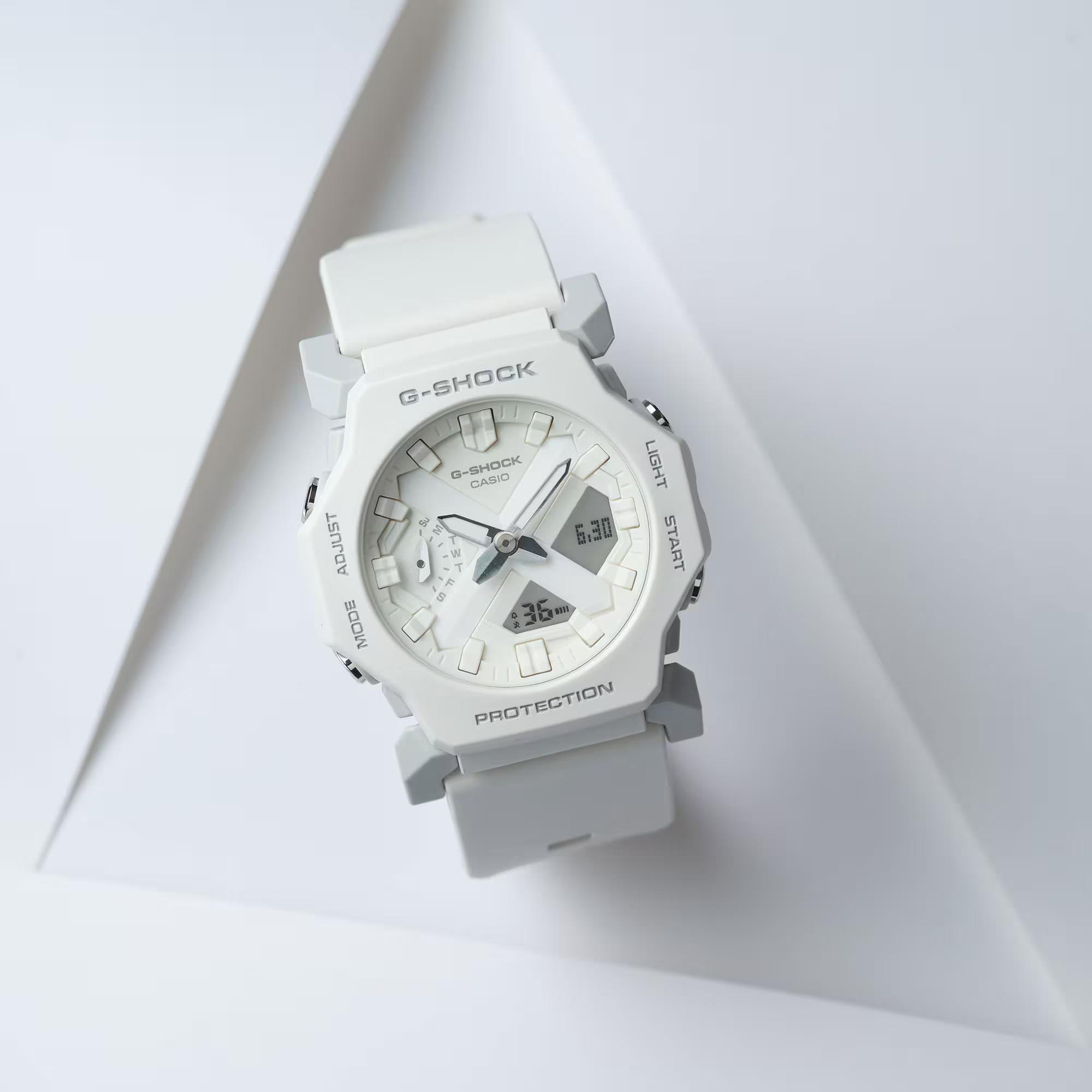 Casio G-Shock GA-2300-7A Analog-Digital Men Watch White Compact Size ozDigitalWatch.com.au